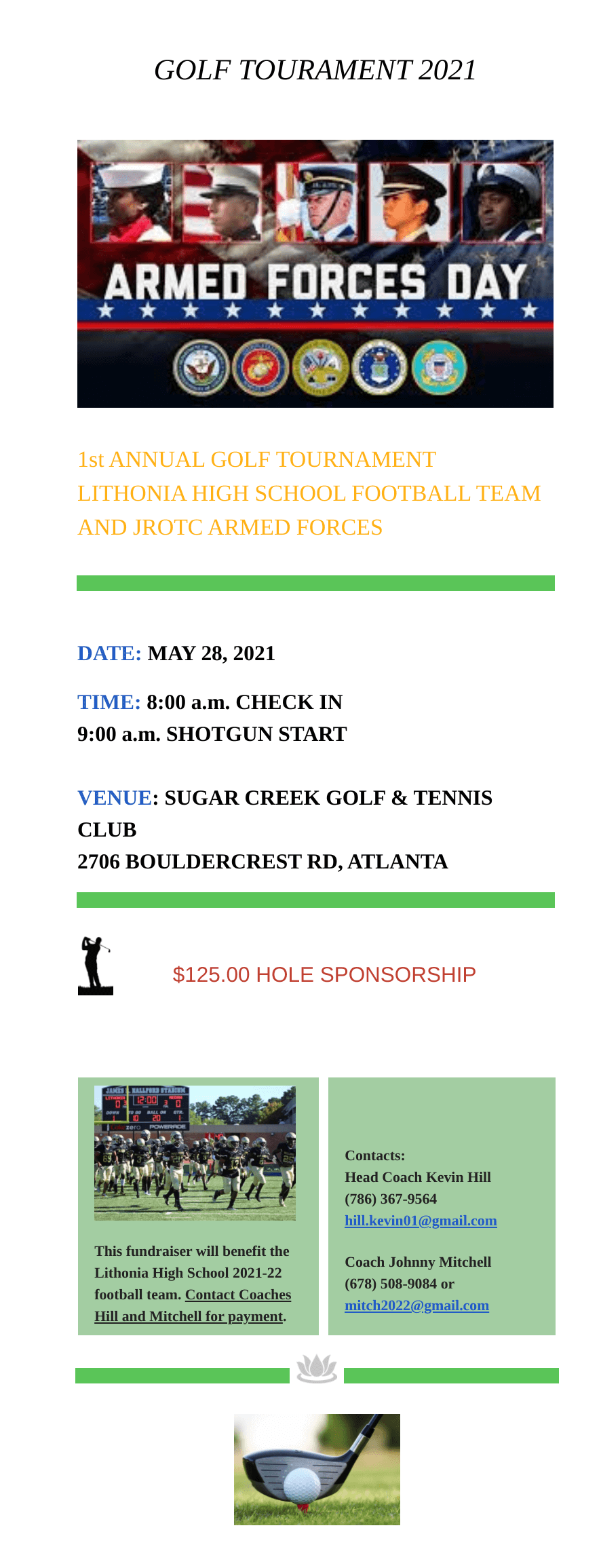 1stAnnualLithoniaHighSchoolGolf